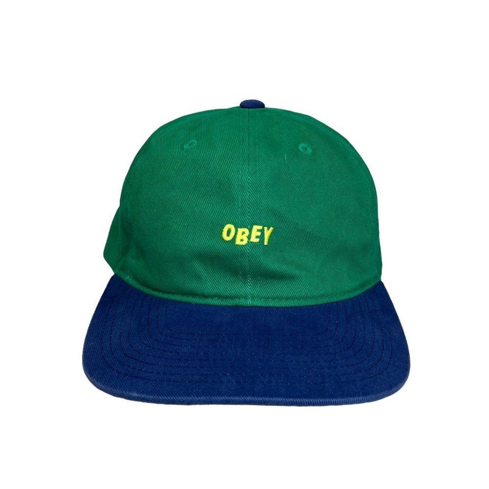 OBEY Worldwide Hat Men's‎ Green Blue Yellow Adjustable Strap Back Hat